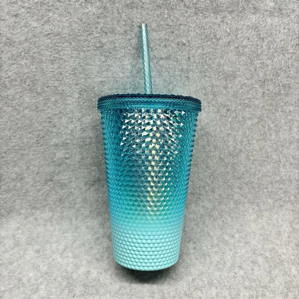 Starbucks 2023 Gradient Blue Ombre Bling Grande Cold Cup‎ 16 oz Winter
